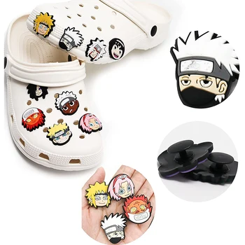 14Pcs/set Anime Naruto Čevlji Čare Risanke PVC Nepremočljiva Sandali Sponke Dekoracija dodatna Oprema Igrače za Otroke Božično Darilo
