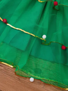 4-16Y Malčka Dekleta Božič Obleko Otroci Otrok Dolge Rokave Sequined Til Tutu Obleke za Dekle Xmas Party Princesa Kostume