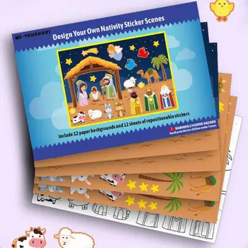Otrok Scene Nalepke DIY Strani-na Puzzle z Nalepko Knjige za Večkratno uporabo Risanka jaslic Nalepke Kognitivne Igrače Za Otroke