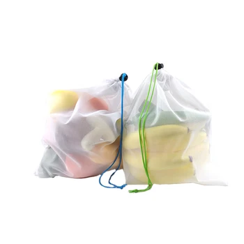 Poliester torba vrvico sadje neto vrečko rastlinskih shranjevanje vrvico za zavezovanje vreče za večkratno uporabo igrač neto vrečko