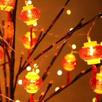 Rdeča Luč Kitajski Tassel Niz LED Luči Baterija Upravlja Poroka Okraski Kitajsko Novo Leto Dekor 3 M 20 Svetlobe