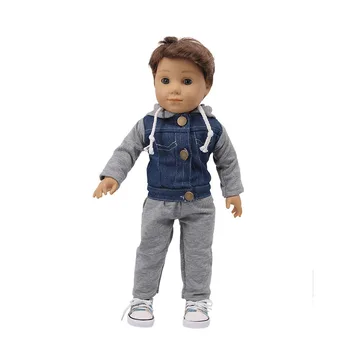 Udobno Jean Element Suknjič In Hlače S Klobuk 3 Kos/Set Fit 18 Inch Ameriški 43 cm Baby Doll Generacije ,Darilo za Rojstni dan