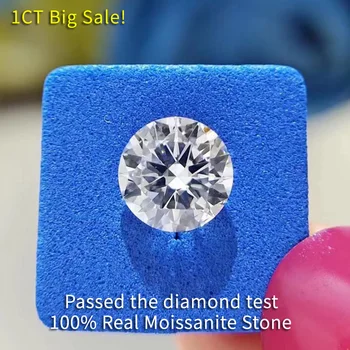 Veliki popusti Pravi Moissanite Kamen 1CT 6,5 MM, Bele Barve DF VVS1 3EX Rez 1 Karat Svoboden Moissanite Diamant na Debelo Za Obroč, Nakit,